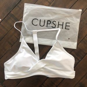 White Cupshe bikini top, size Medium. Brand new!